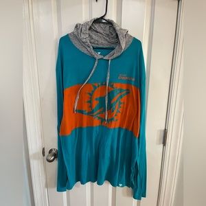 Miami Dolphins long sleeve thin shirt with hood.